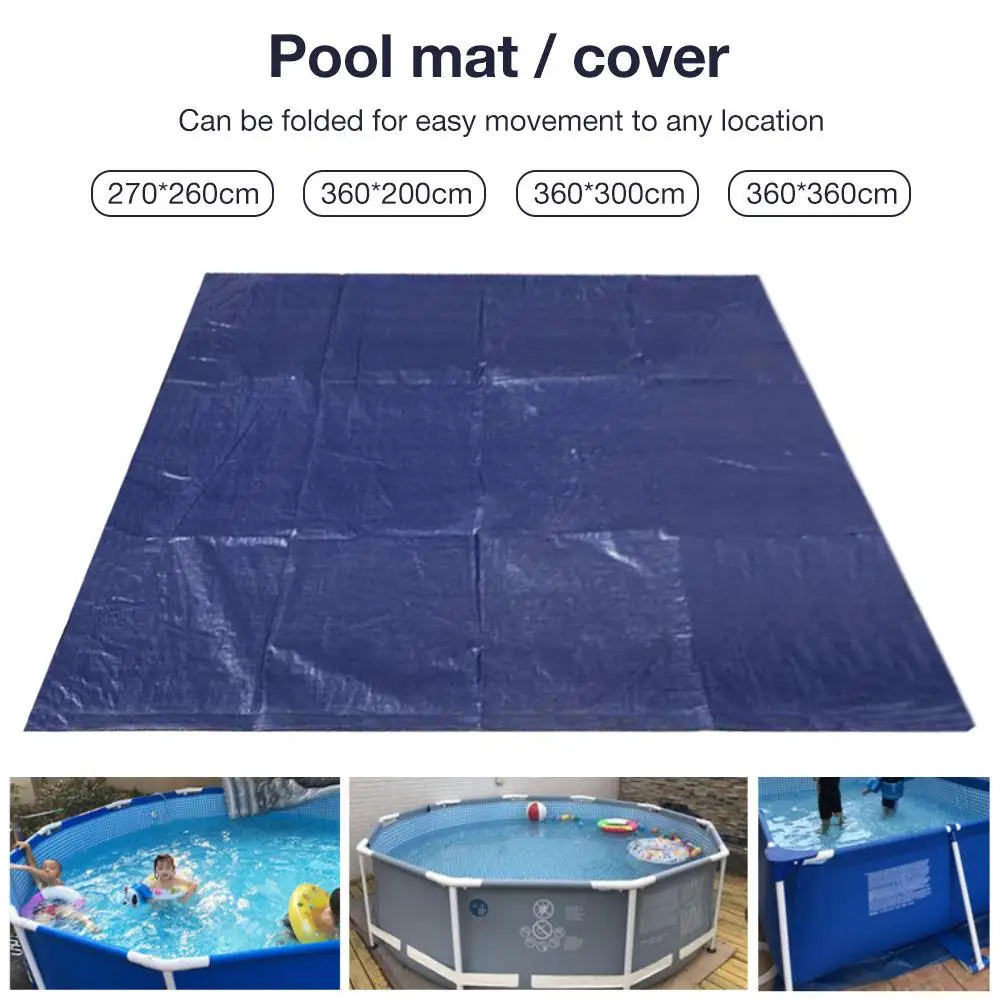 

Universal Swimming Pool Ground Mat Cover Cloth Protective Cover Floor Mat Square Pool Gasket Dark Blue Waterproof Pool Cover