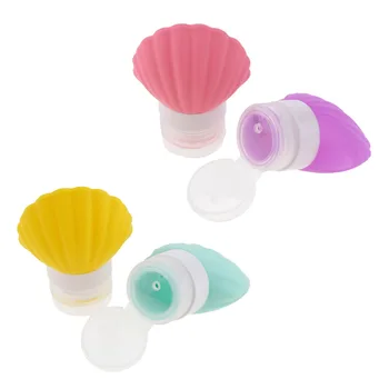 

4 Pieces 40ml Silicone Travel Size Toiletry Bottles Set, Silicone Empty Cosmetic Lotion Bath Body Cream Containers
