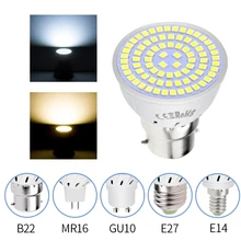 Ampoule de projecteur GU10 E27 lampe à LED, lampe E14 48 60 80Led, lampe GU 10, ampoules LED 220V MR16 gu5.3 Spot Light B22 3W 5W 7W