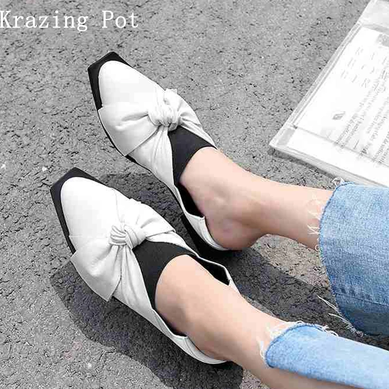 nudo blanco Resbalón Mujer Nueva De Krazing Plus Completo Zapatos Mujeres Marca Mariposa Color Grano Vintage Las En Negro Olla L01 Sólido Cuero Tamaño FwqqzvHB