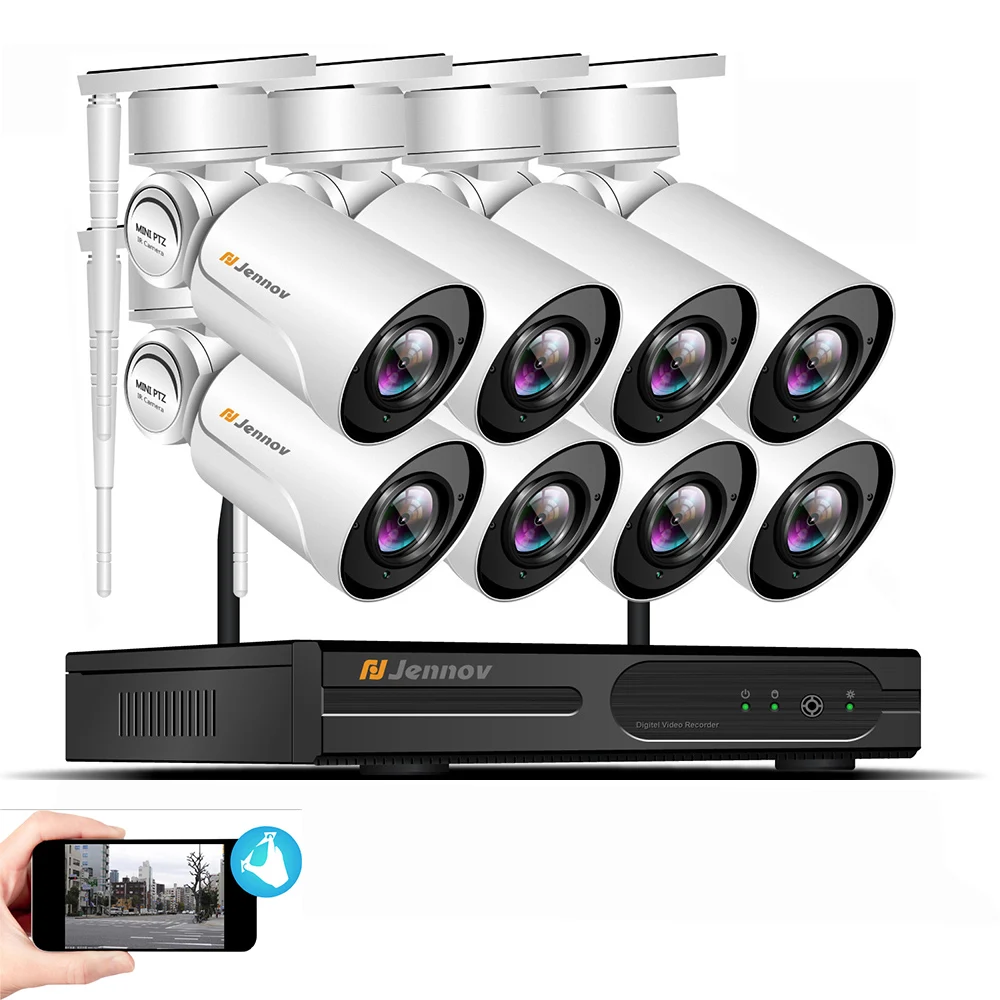 

8CH 1080P PTZ Wifi CCTV Security Camera System Onvif Video Surveillance Kit Aduio Home Wireless NVR Kit 2MP 4XZoom 2.8mm-12mm