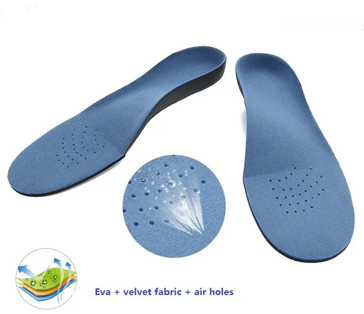 Flat Feet arch support insoles orthopedic height 3cm High Quality 3D Premium Comfortable plush cloth Orthotic insoles Foot Pad