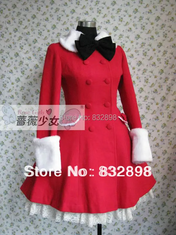 Hiver Filles D'hiver Doux Arc Manteau Robe Laine Japon Lolita Veste Marque Long w6qBgBzx