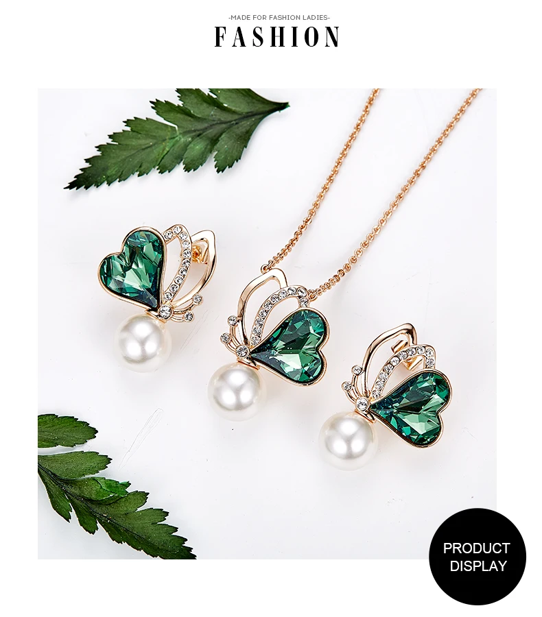 butterfly necklace earring set (10)
