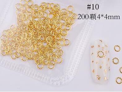 Mixed 3D DIY Hollow Metal Frame For Nail Art Decor Geometry Golden Tips DIY Nail Art Tools Fashion Nail Studs P3R#