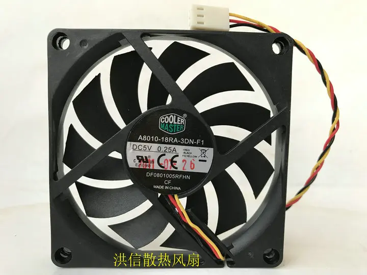 Кулер Мастер A8010 18RA 3DN F1 DC 5V 0.25A 80x80x10 мм 3 Провода Сервер вентилятор