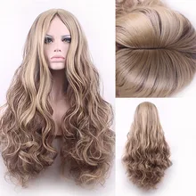 75cm Fashion Sexy Long Big Curly Wavy Cosplay Central Parting Women Wigs Hair Wig Girl Gift