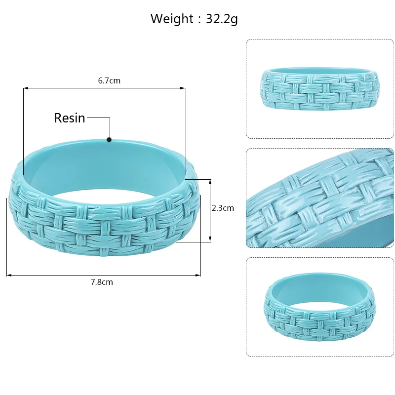 Classic Resin Cuff Engraved Fashion Bracelets Bangles for Women 2018 New Wide Acrylic Bracelet Female Simple Charm Party Jewelry (1)