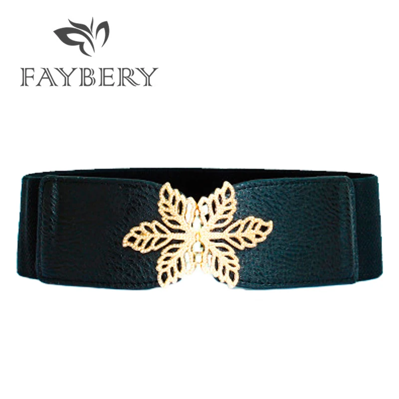 

Fashion Golden Silvery Star Buckle Belts for Women Wide Belts High Quality PU Leather Women Belt New Designer Elastic Waistband