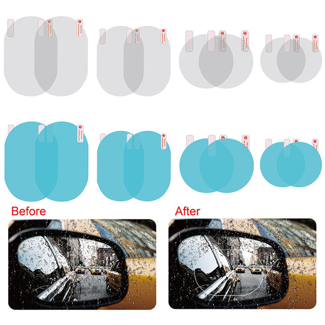 2Pcs/Pair Car Rearview Mirror Protective Film Anti Rain Films Anti Fog Stickers Waterproof Rainproof Auto Styling