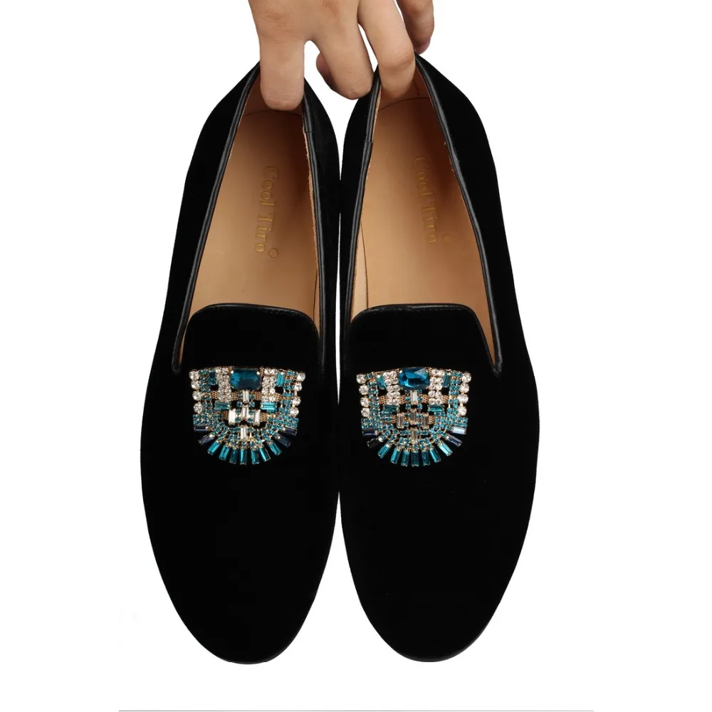 VELVET Loafers SLIPPERS with Crystal brooch (10)