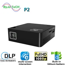 ByJoTeCH P2 HD DLP 1920*1080 портативный проектор Встроенный аккумулятор с EZcast беспроводной многоэкранный интерактивный