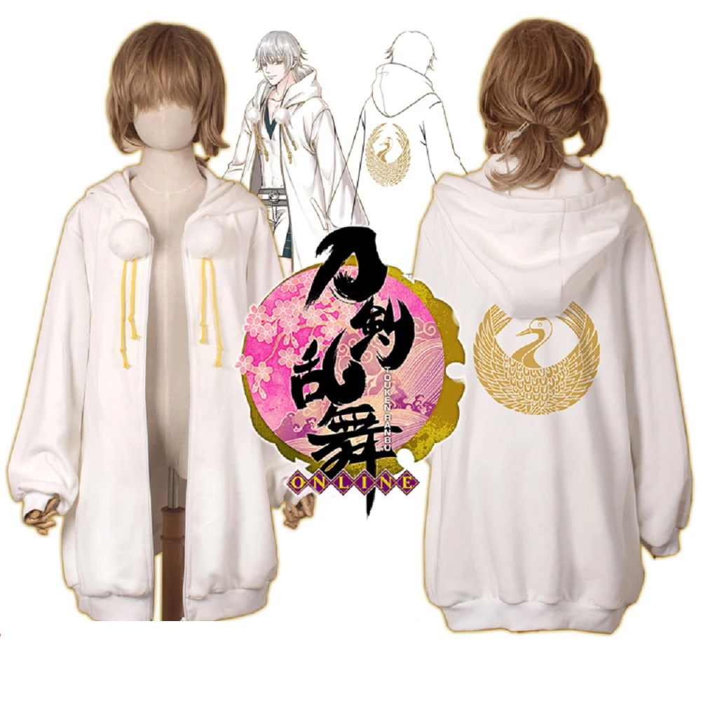 

Anime Touken Ranbu Online Sweatshirts Cosplay Tsurumaru Kuninaga Jckets Cotton Coats Halloween Party Animation Hoodies