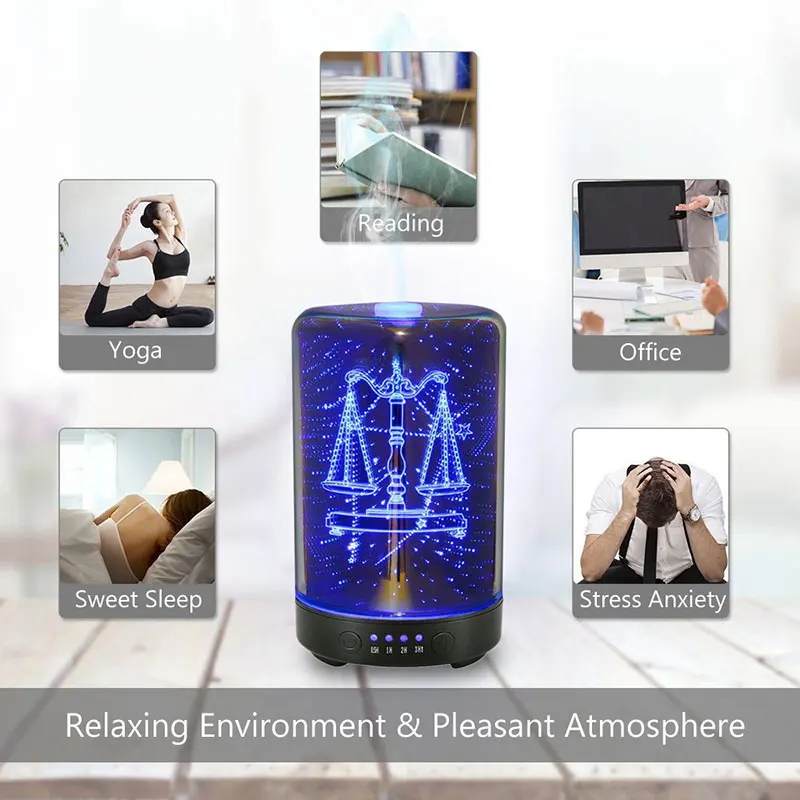 Увлажнитель воздуха ультразвуковой с аромадиффузором 100 мл|air humidifier|air humidifier for