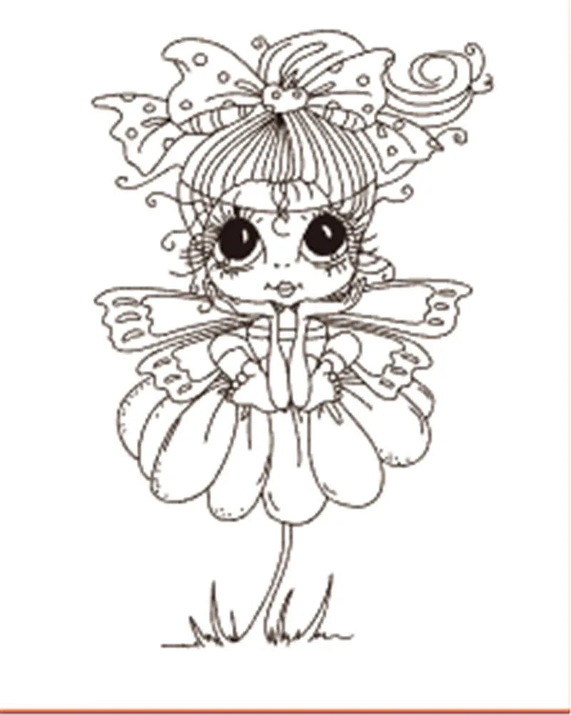 

10x6 Little girl with big eyes Transparent Clear Stamps for Scrapbooking for DIY Card Making Cutting Crafts Stencil