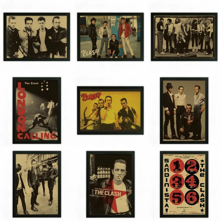 The Clash Vintage Retro rock band music font b Guitar b font Matte Kraft Paper Poster