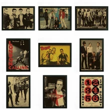 The Clash Vintage Retro rock band music font b Guitar b font Matte Kraft Paper Poster