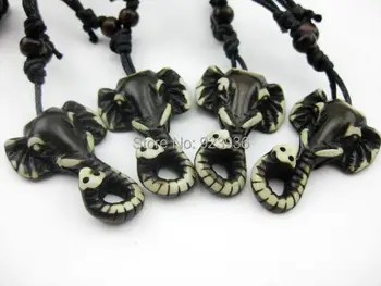 

12 PCS Bone Necklace The Black MINI Elephant Cool Mens Virility Pendant Free Shipping NEW Jewelry Talisman Jewelry