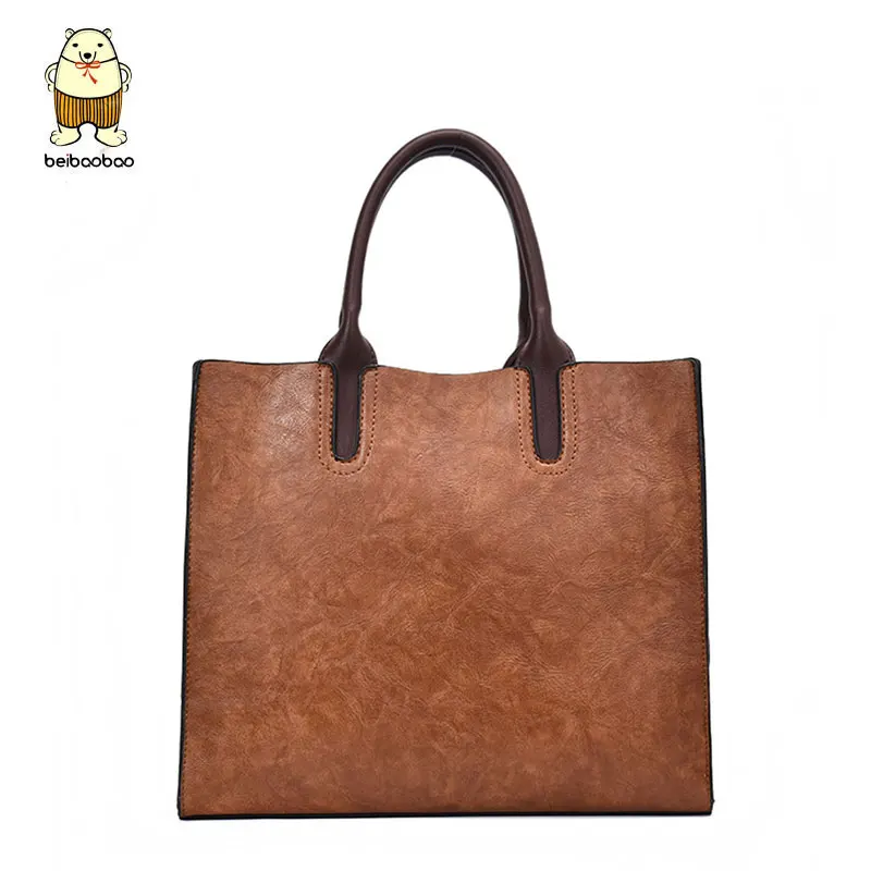 

Beibaobao Fashion Women Leather Handbags Female Tote Bags Simple Women Bag Matte Luxury Design Women Shoulder Bag B235