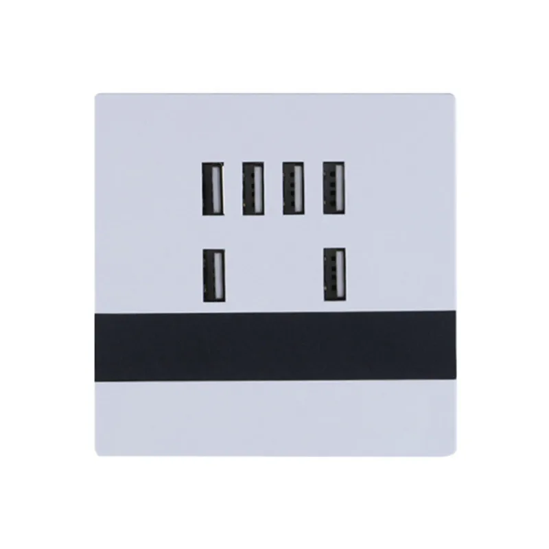 

Style 6 Port 6A Usb Wall Socket Output 5V for All Mobile Phones and Tablets Desktop Convenience for Home Restaurant