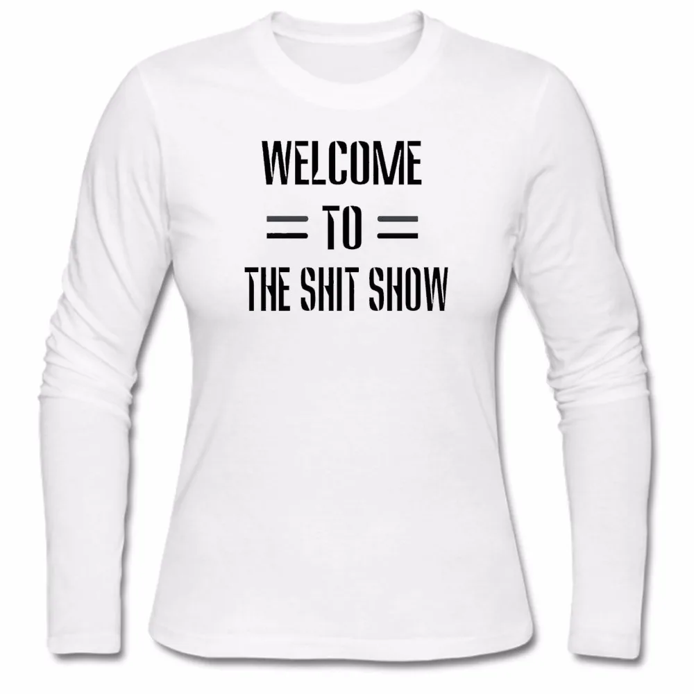 2018 Autumn Black Friday Long Sleeve Womens Welcome To The Shit Show O Neck Novelty Knitted