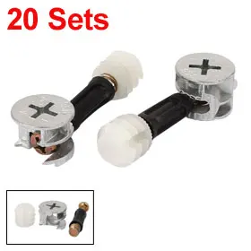 Uxcell Hot Sale 20 Sets M6x35mm Office Furniture Connecting Dowel Pre-inserted Nut Eccentric Cam Fitting Metal, Plastic Uxcell Hot Sale 20 Sets M6x35mm Office Furniture Connecting Dowel Pre-inserted Nut Eccentric Cam Fitting Metal, Plastic