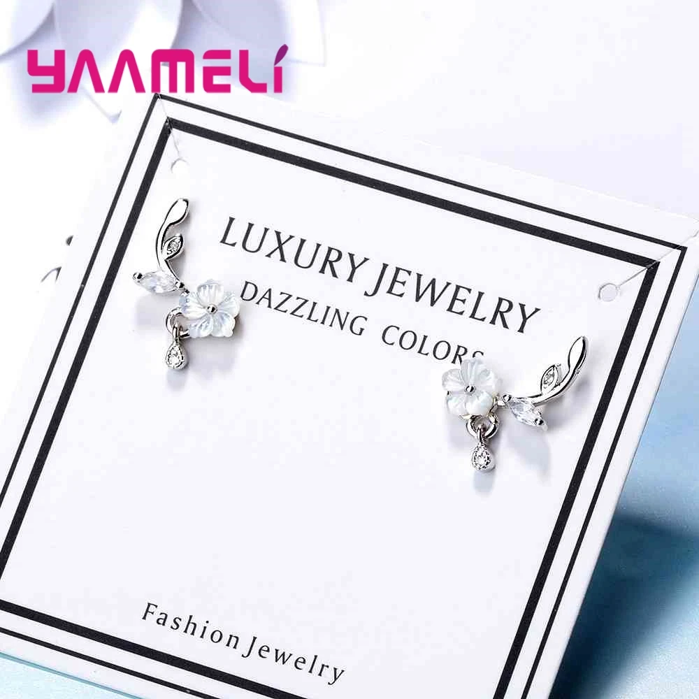 

YAAMELI Sweety Korean Chic Design Luxury Flower Earrings For Girl 925 Silver Stud Earings Wedding Jewelry Lower Price Hot sale