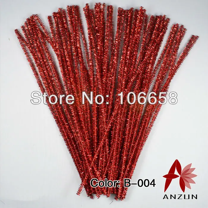 giltter red 100 шт 6 мм x 300 мм Chenille стебли поделки РОЖДЕСТВЕНСКИЕ Украшения для рождественской ёлки украшения аксессуары C001 - Цвет: giltter red