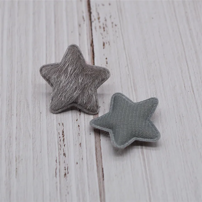 3,5 см 40 шт. детские заколки для волос аксессуары DIY ручной работы пушистый фетр Звезда нашивка аппликации для украшения головного убора - Цвет: grey