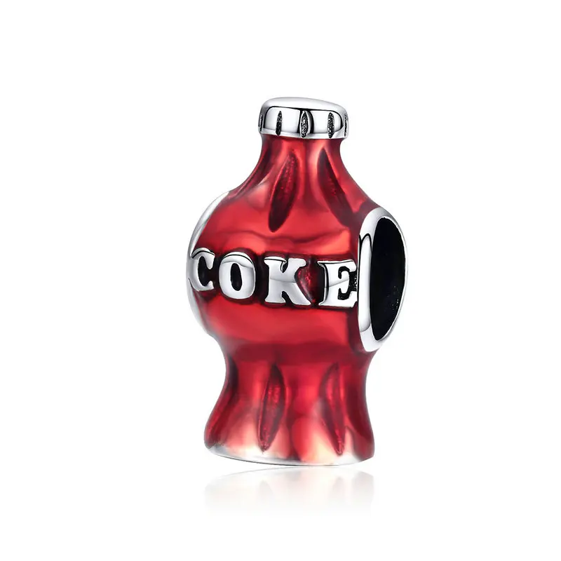 

MOWIMO Soft Drink Coke Beads 925 Sterling Silver Red Bead Fit Original Pandora Bracelet Pendant Charm DIY Jewelry Making BKC1159