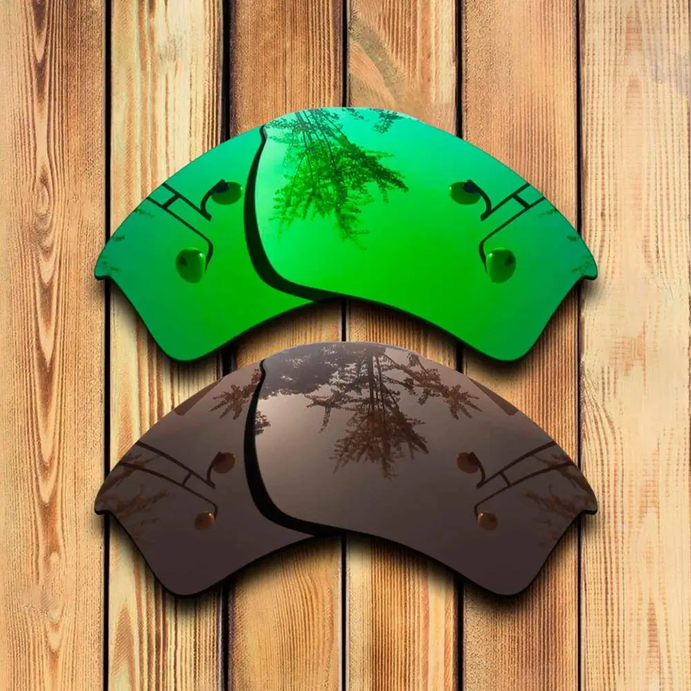Green -Brown Точно вырезать поляризованные Сменные линзы для полукуртки 2,0 XL Солнцезащитные очки Зеленый зеркальное покрытие цвет-выбор - Цвет линз: Green -Brown