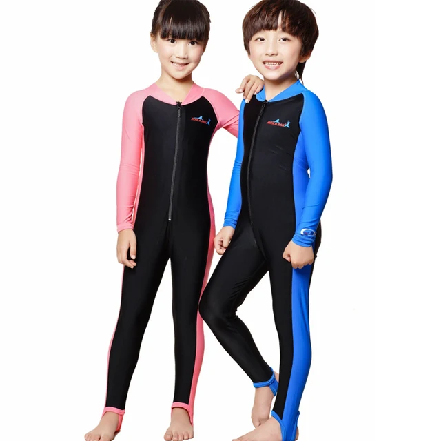 Special Price H808 Children's wetsuit Men and women wear sunscreen long-sleeved one-piece swimsuit Beach UV swimwear child Snorkeling suit