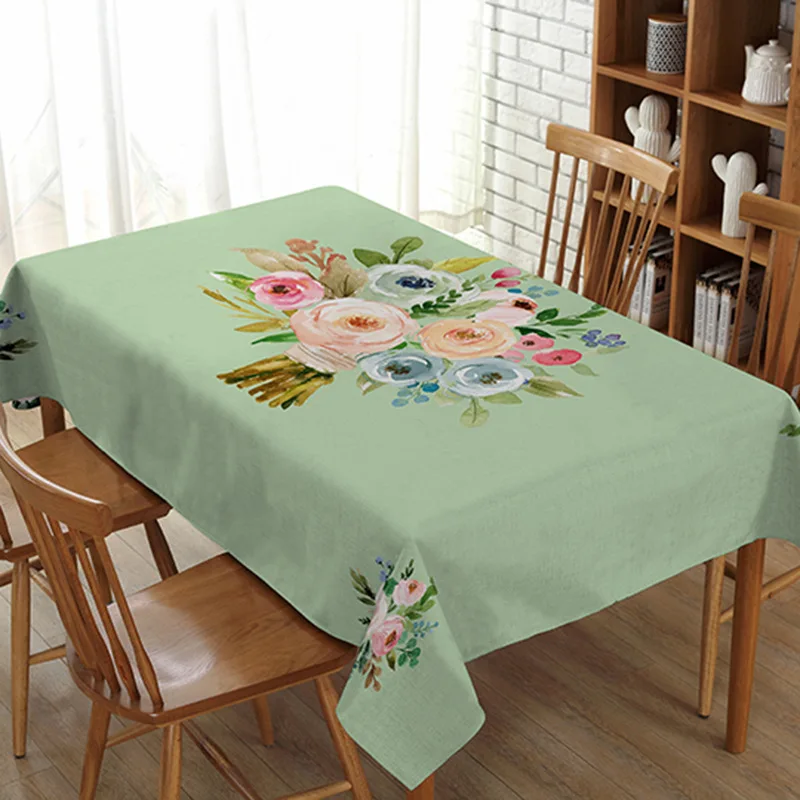 

Plant Pattern Plain Tablecloth Nordic Style Cotton Linen Tablecloth Restaurant Picnic Party Decoration Table Cloth Home Textile