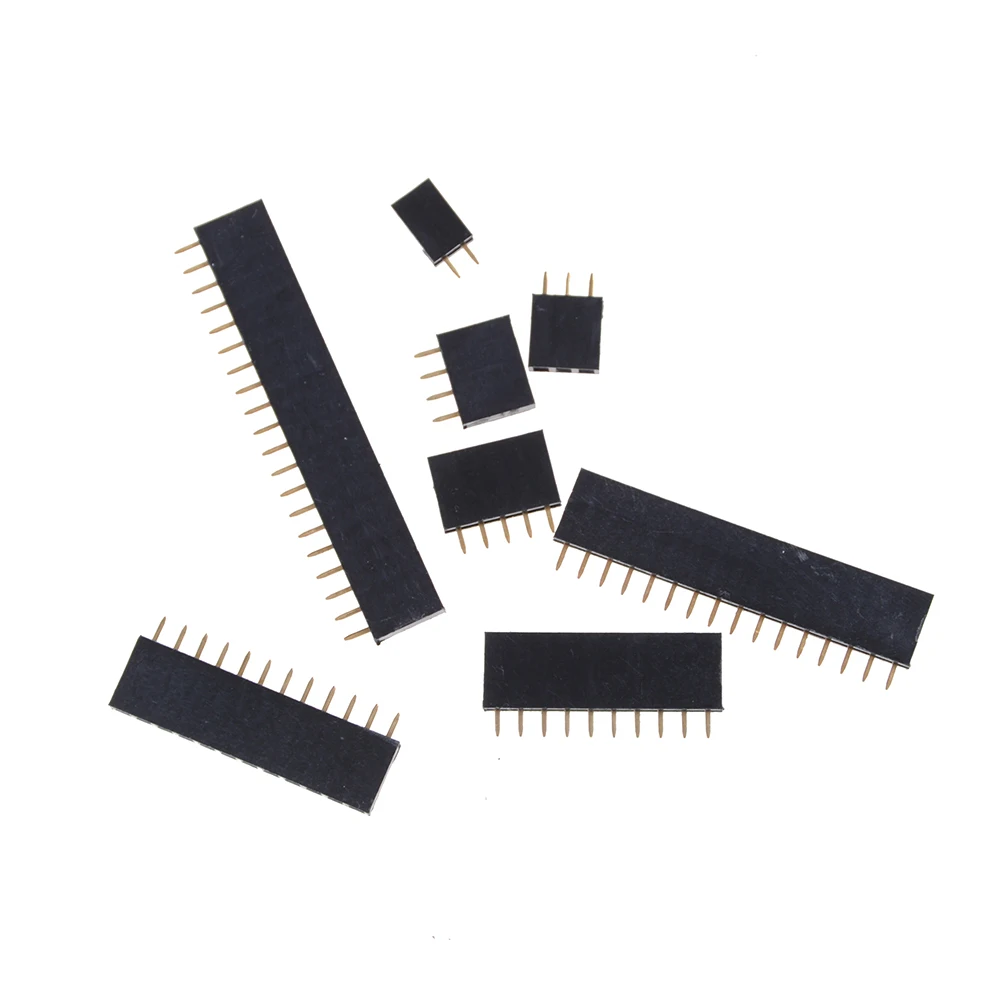 

20Pcs Single Row Straight Male+Female SIL Pin Header Socket 2.54mm 2/3/4/5/10/12/16/20 Pin Row Strip PCB Connector for Arduino