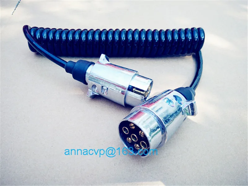 spiral cable coiled cable trailer plugs set 1
