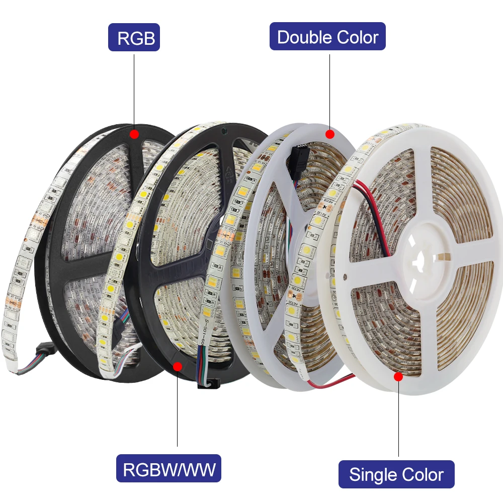 DC12V Светодиодная лента 5050 fiexible светильник 60 светодиодный/м, белый, теплый белый, холодный белый, RGB светодиодная лента светильник, 5 м/лот