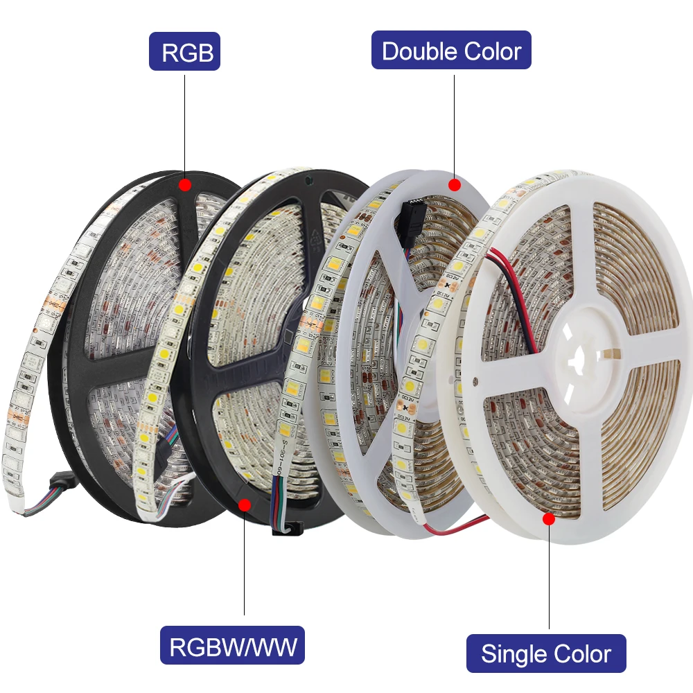 DC12V Светодиодная лента 5050 fiexible светильник 60Led/m белый теплый холодный RGB