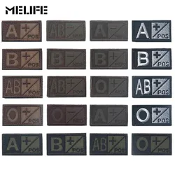 Black Green Sports souvenirs Military Patch Blood Type Group 3D Embroidery Patches A+ B+ AB+ O+ Positive Tactical Badges brown