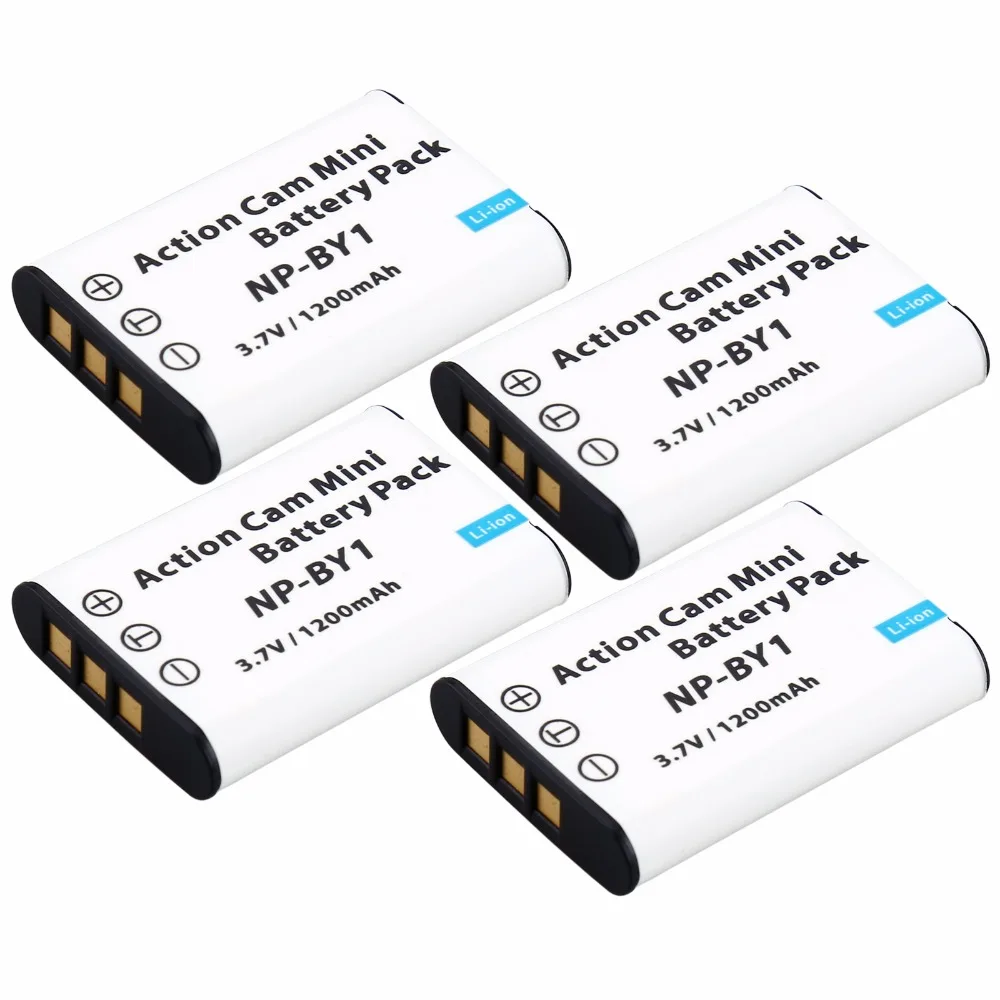

4Pcs Probty NP-BY1 NP BY1 NPBY1 Camera Battery For Sony HDR-AZ1VR AZ1 AZ1V AZ1VR Sport Action Cam Mini Camcorder
