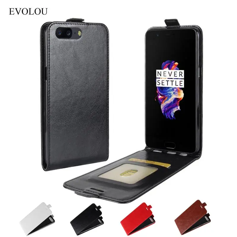 

EVOLOU Oneplus 5 Case Vertical Flip Leather Cover for One Plus 5 A5000 Oneplus5 Wallet Phone Cases & Bags with Photo Frame