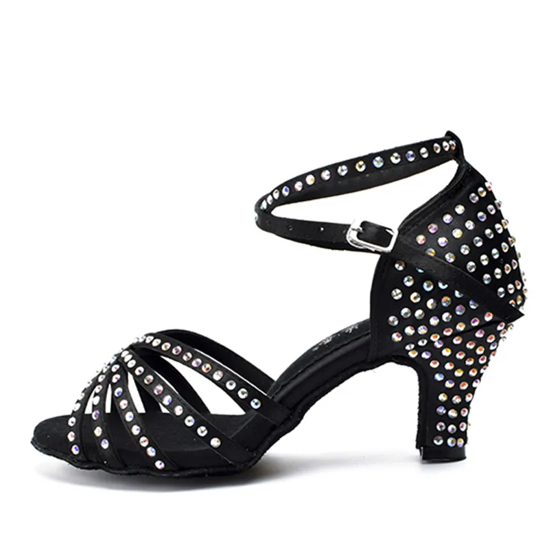 

Professional Ladies Women Tango Salsa Ballroom Latin Dance Shoes with Suede Sole 6cm 7.5 Heels