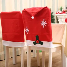 Santa Claus Snowflake Chair Covers Christmas Dinner Table Party Decoration For Dining Room Back Cover