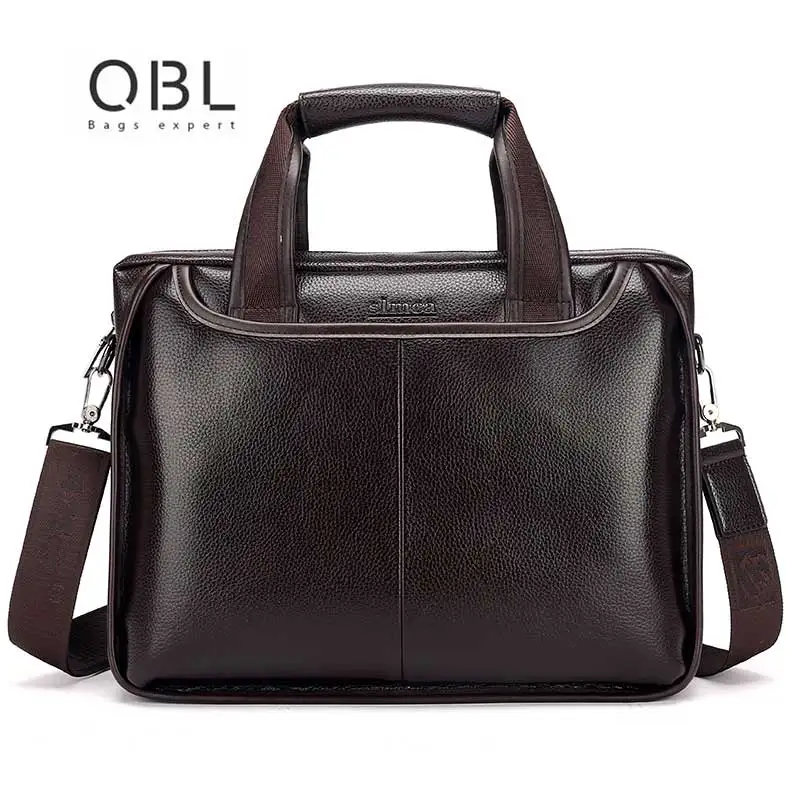 QiBOLu Pu мужской деловой портфель сумка черная коричневая повседневная мужская