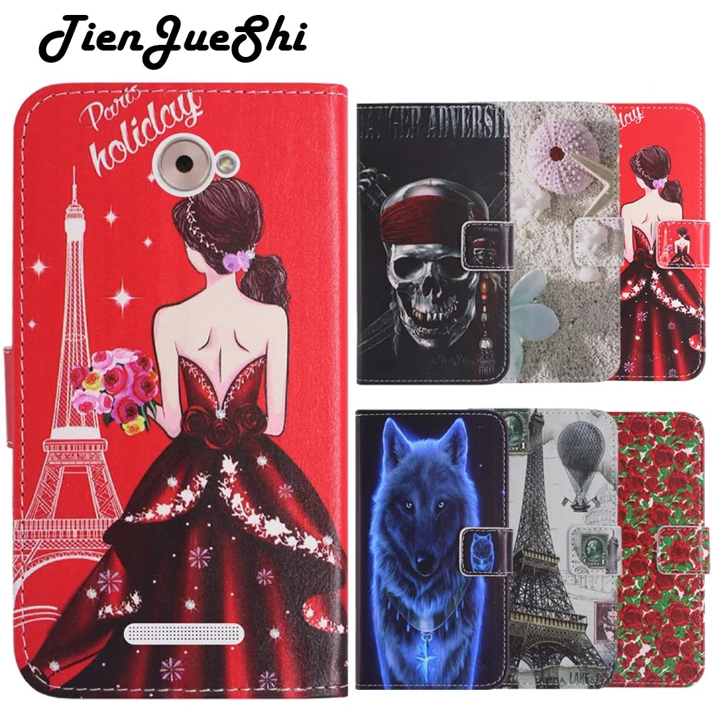 

TienJueShi Fashion Flip Protect Leather Cover Shell Wallet Etui Skin Silicone Case For Nous NS 5004 5 inch