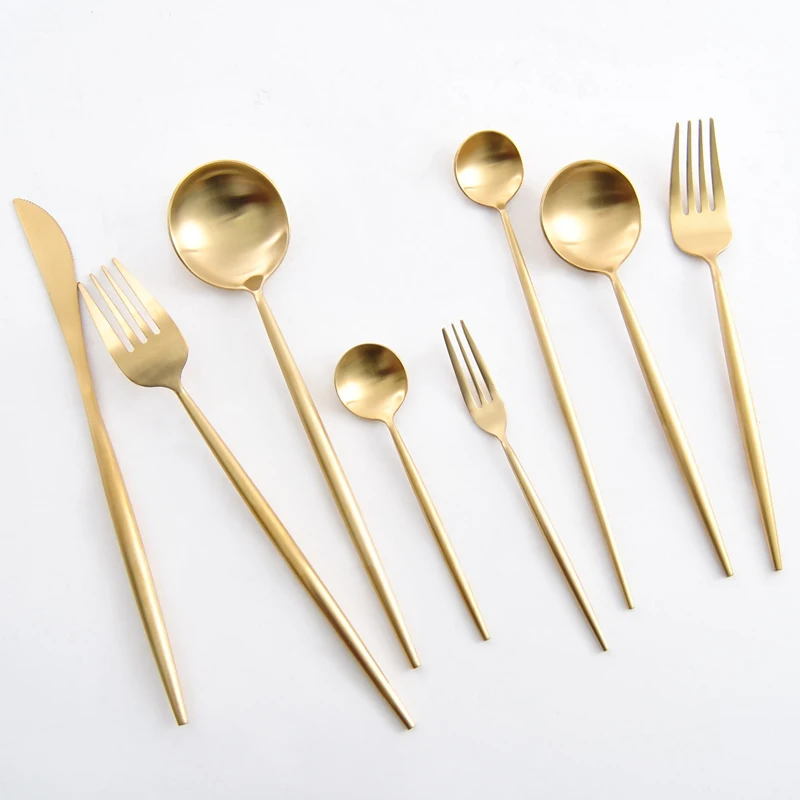 Verloren hart String string Aardrijkskunde Koreaanse Servies Gouden Bestek Set Diner S poon Vork Sets 18/8 Rvs Metalen  Messen Vorken Scoops Westerse Goud Bestek|golden cutlery|gold cutleryset  dinner - AliExpress