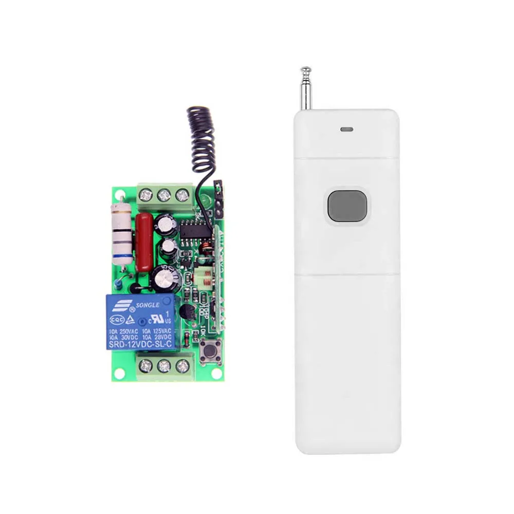 

3000m Long Distance AC 220V 110V 1 CH 1CH RF Wireless Remote Control Light Switch System, Transmitter + Receiver,315/433 MHz