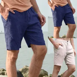 2018 модные летние мужские шорты упругие талии фитнес однотонные брюки уличная хлопковые дышащие повседневные бермуды Masculina M-4XL