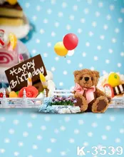 Baby Happy Birthday Blue Chromakey Photography Backdrops For Child/Children Photo Backgrounds Balloon Props Muslin Backgrounds
