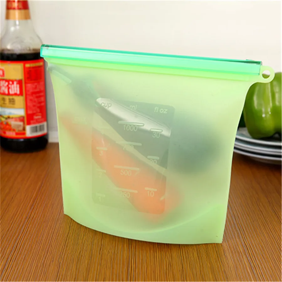 Reusable Silicone Vacuum Food Fresh Bags Wraps Fridge Food Storage