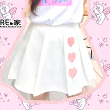 Летний японский стиль сладкий в форме сердца вышивка белый/черный цвет Женская юбка английский стиль Лолита юбка